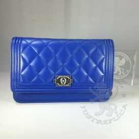 Chanel Boy Lambskin WOC 19cm Blue