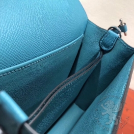 Hermes Roulis Epsom 19cm Bleu Paon 7F