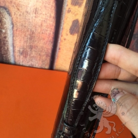 Hermes Kelly Cut Clutch Crocodile Niloticus Black