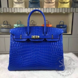 Hermes Birkin Crocodile Matte Niloticus 35cm Bleu Electrique