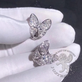 Van Cleef Arpels Earrings Two Butterfly pave Diamonds