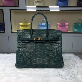 Hermes Birkin Crocodile Matte Niloticus 30cm Vert Titien 1T
