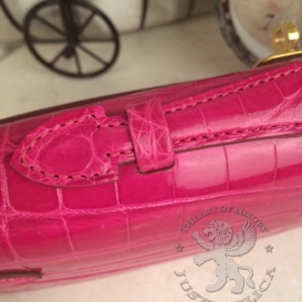 Hermes Kelly Cut Clutch Crocodile Niloticus Shiny Fuchsia