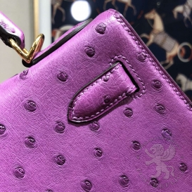 Hermes Kelly Ostrich 28cm Anemone P9 PHS