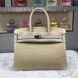 Hermes Birkin Crocodile Matte Niloticus 30cm Beige