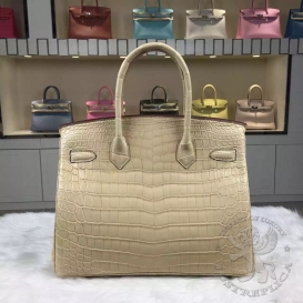 Hermes Birkin Crocodile Matte Niloticus 30cm Beige