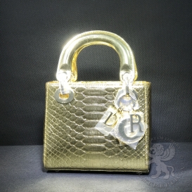 Lady Dior 17cm Python Gold