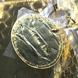 Lady Dior 17cm Python Gold