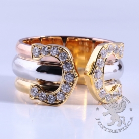 CARTIER Ring C de Cartier Tri-Colour Gold 22D
