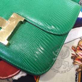 Hermes Constance Lizard 23cm Menthe