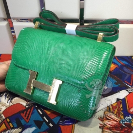 Hermes Constance Lizard 23cm Menthe