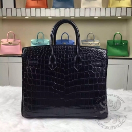 Hermes Birkin Crocodile Matte Niloticus 25cm Black
