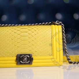 Chanel Boy Python 20cm Yellow