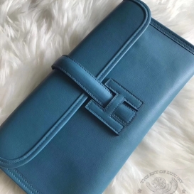 Hermes Jige Clutch Swift 7W Bleu Izmir