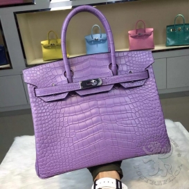 Hermes Birkin Crocodile Matte Alligator 30cm Parme