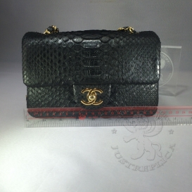 Chanel Classic Python 20cm Black