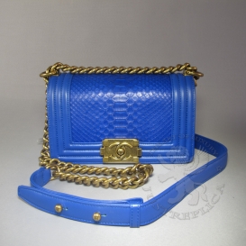 Chanel Boy Python 20cm Blue