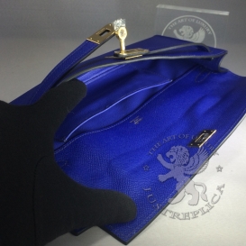 Hermes Kelly Cut Clutch Epsom Electric Blue