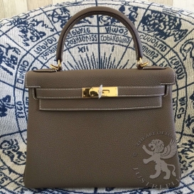 Hermes Kelly Togo 28cm Etoupe (18)