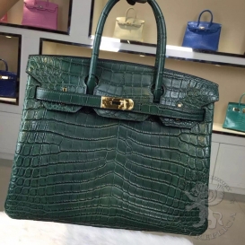 Hermes Birkin Crocodile Matte Alligator 30cm Cactus 1L