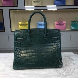 Hermes Birkin Crocodile Matte Alligator 30cm Cactus 1L