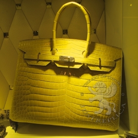 Hermes Birkin Crocodile Shiny Niloticus Yellow 35cm