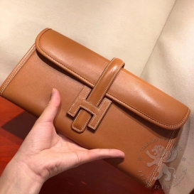 Hermes Jige Clutch Swift Gold 37