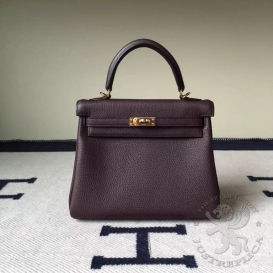 Hermes Kelly Togo 25cm Bordeaux 57
