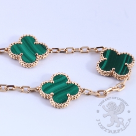 Van Cleef Arpels Bracelet Vintage Alhambra 5 motifs Malachite