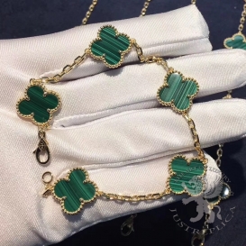 Van Cleef Arpels Bracelet Vintage Alhambra 5 motifs Malachite