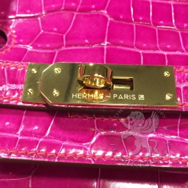 Hermes Birkin Crocodile Shiny Porosus 30 cm Fuchsia