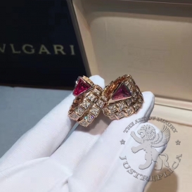 Bulgari Ring Serpenti two-coil Diamonds Tourmaline