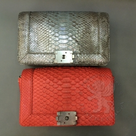 Chanel Boy Python 28cm Red