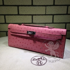 Hermes Kelly Cut Clutch Ostrich
