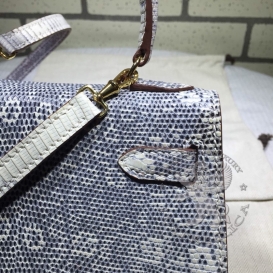 Hermes Kelly 20cm Lizard Sellier Natural