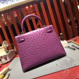 Hermes Kelly Ostrich 28cm Anemone P9 FHS