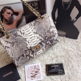 Chanel Classic Python Medium 25.5cm Natural