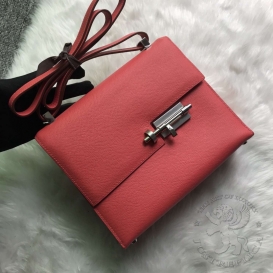 Hermes Verrou Epsom 23cm Rose Jaipur T5 