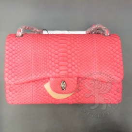 Chanel Classic Python Medium 25.5cm Red