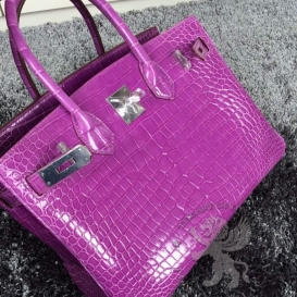 Hermes Birkin Crocodile Shiny Porosus 30cm Magenta