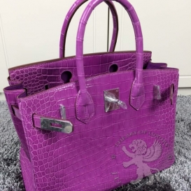 Hermes Birkin Crocodile Shiny Porosus 30cm Magenta