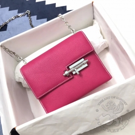 Hermes Verrou Chevre Mysore Goatskin 19cm Rose Tyrien E5
