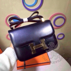 Hermes Constance Box 23cm Double Gusset Black