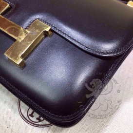 Hermes Constance Box 23cm Double Gusset Black
