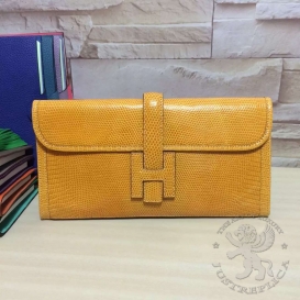 Hermes Jige Clutch Lizard Jaune d'or 9V