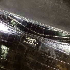 Hermes Constance Crocodile Shiny Niloticus 18cm Double Gusset