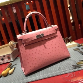 Hermes Kelly Ostrich 28cm Terre Cuite 94 FHS