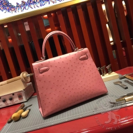 Hermes Kelly Ostrich 28cm Terre Cuite 94 FHS