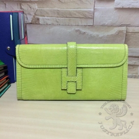 Hermes Jige Clutch Lizard Kiwi 6R