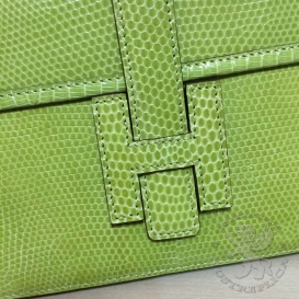 Hermes Jige Clutch Lizard Kiwi 6R